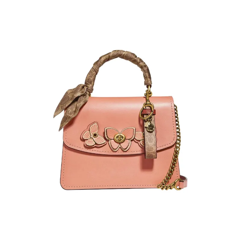 COACH Parker Calfskin Handbag Shoulder Bag Crossbody Bag Medium Size Women's Peach Pink-1