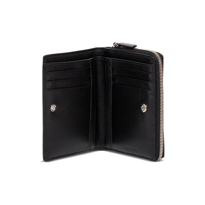 Balenciaga Leather Coin Purse Unisex Black-2