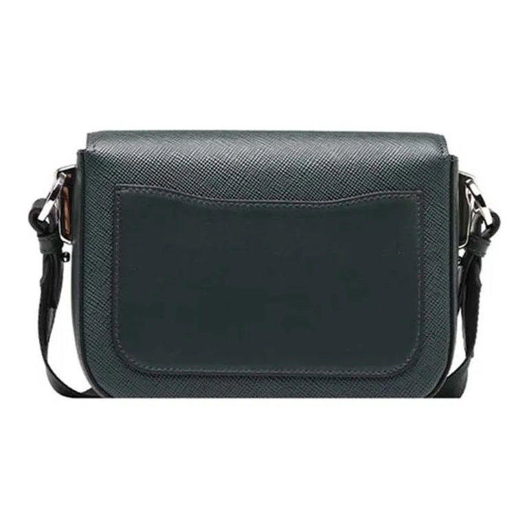 PRADA Luggage Collection Cow Leather Shoulder Bag Women's Green-1