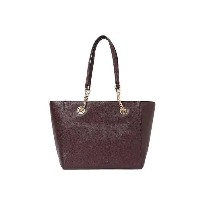 COACH Turnlock Polished Grained Leather Handbag Tote Bag Shopping Bag Shoulder Bag Women's Burgundy-2