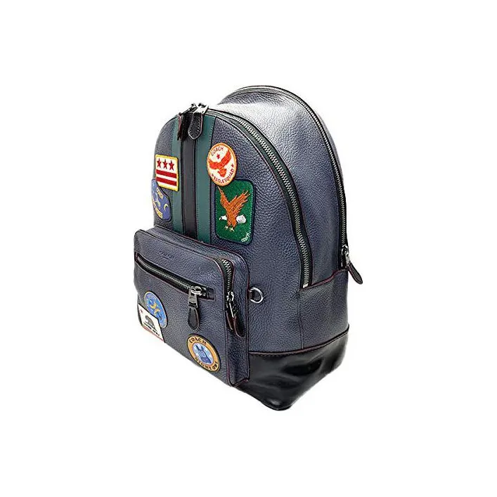 COACH West Pebbled Leather With Calfskin Backpacks Backpack Large Size Men's Navy And Black-1