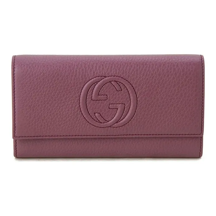 GUCCI Soho Leather Wallet Women's Purple-0