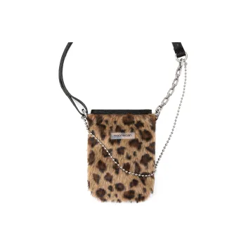 COMBACK Polyamide Shoulder Bag Crossbody Bag Small Size Women's Caramel Leopard Print