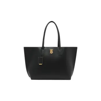 Burberry Leather Tote Bag, Shopping Bag, Handbag, Shoulder Bag Medium Size Women's Black