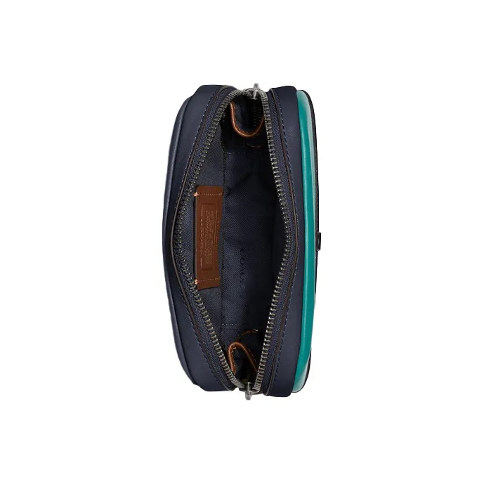 COACH Charter Cow Leather Crossbody Bag, Sling Bag, Fanny Pack Trumpets Men's Dark Blue & Lake Green-1