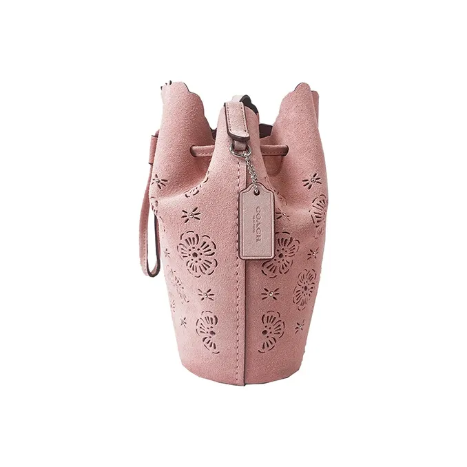 COACH Sheepskin Bucket Bags Crossbody Bag, Shoulder Bag Trumpets Women's Pink-3