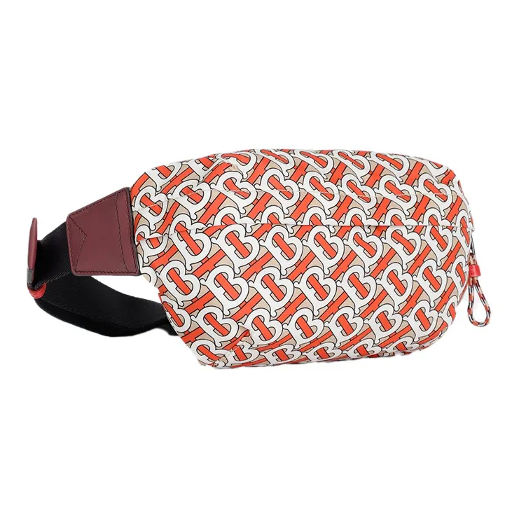 Burberry Canvas With Leather Shoulder Bag Crossbody Bag Sling Bag Fanny Pack Medium Size Unisex Red-1