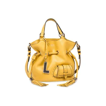 LANCEL Cow Leather Bucket Bag, Handbag, Shoulder Bag, Crossbody Bag Small Size Women's Sunlight Yellow