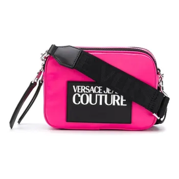 VERSACE JEANS COUTURE Polyester Shoulder Bag Crossbody Bag Women's Rose Red