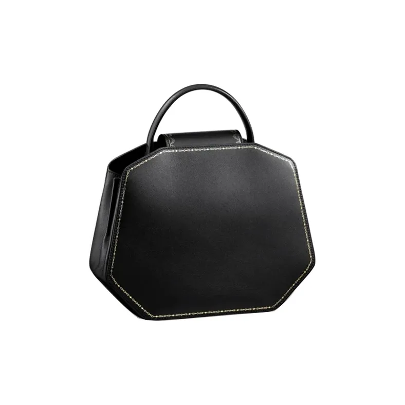 CARTIER GUIRLANDE Calfskin Handbag Shoulder Bag Crossbody Bag Small Size Women's Black-2