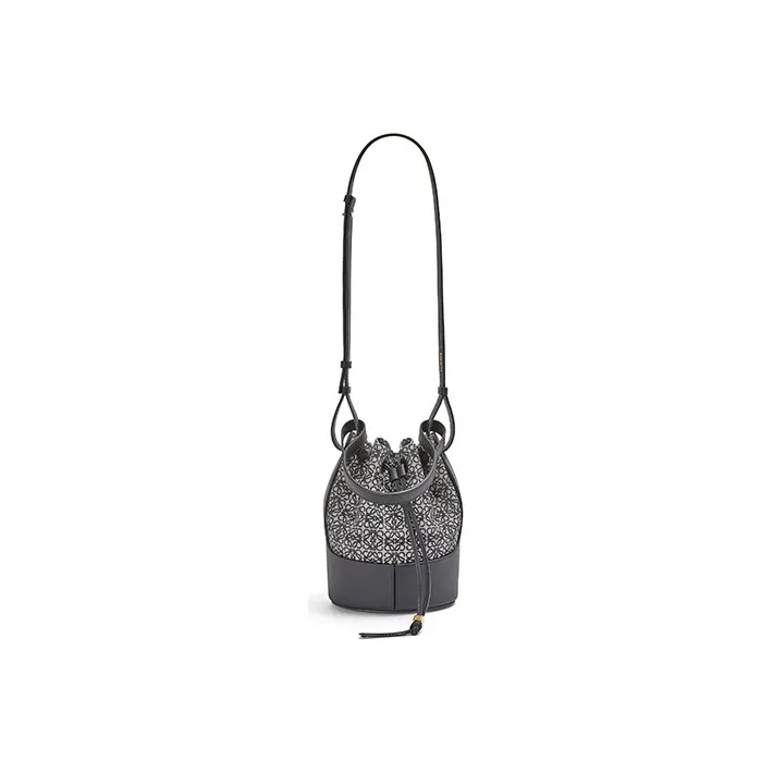 LOEWE Balloon Calfskin With Canvas Bucket Bag, Portable Crossbody Bag, Shoulder Bag Women's Marine Blue & Black-1