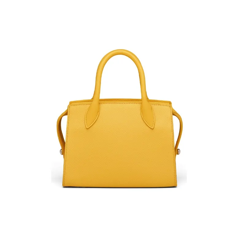PRADA Saffiano Leather Handbag Shoulder Bag Crossbody Bag Women's Yellow-2