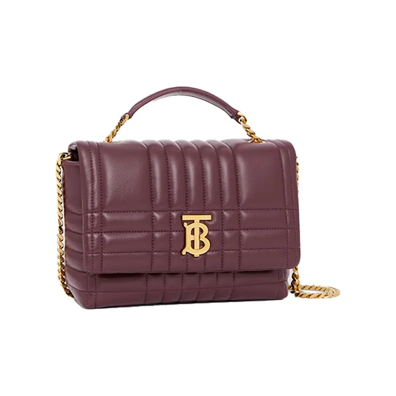 Burberry Lola Lola Bag Lambskin Handbag Shoulder Bag Crossbody Bag Women's Dark Maroon/Dark Purple-2