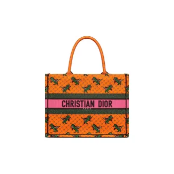 DIOR BookTote Embroidery Tote Bag Shopping Bag Shoulder Bag Handbag Regular Women's Orange