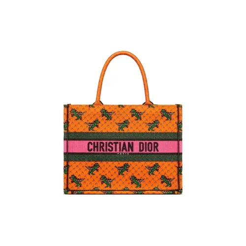 DIOR BookTote Embroidery Tote Bag Shopping Bag Shoulder Bag Handbag Regular Women's Orange