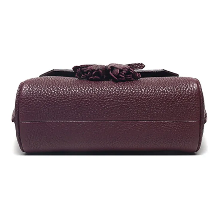 LONGCHAMP Pénélope Pebbled Cow Leather Crossbody Bag Shoulder Bag Small Size Women's Burgundy-5