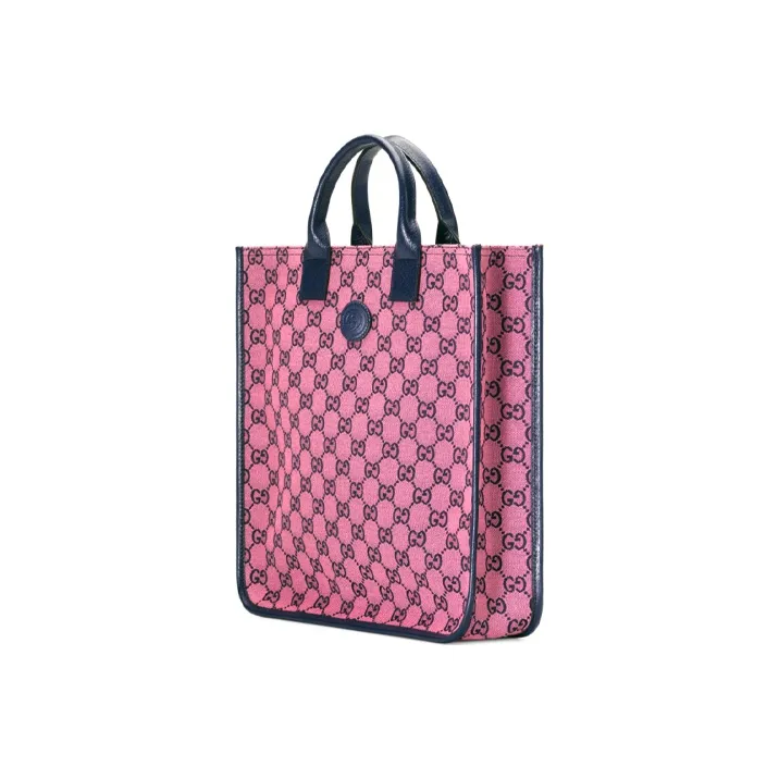 GUCCI Canvas With Leather Tote Bag Shopping Bag Portable Kids' Bags Kids' Pink/Dark Blue-1