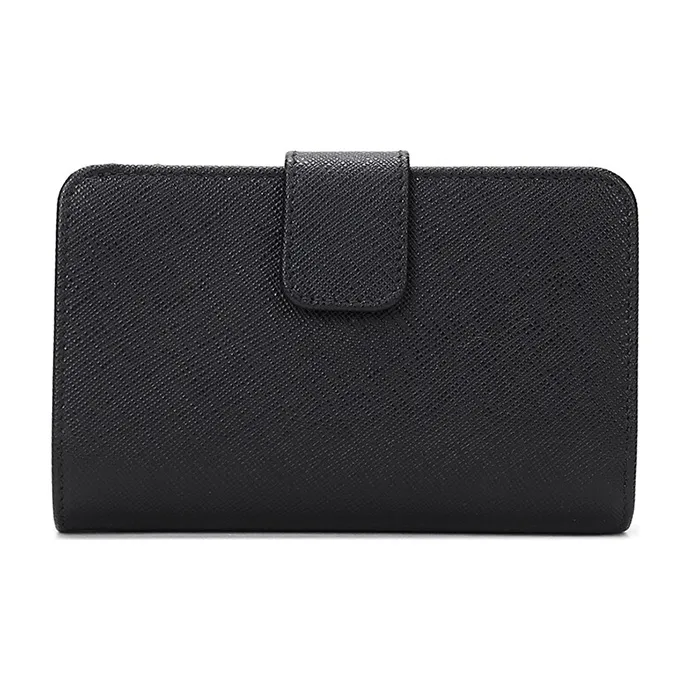 PRADA Cow Leather Wallet Women's Black-1