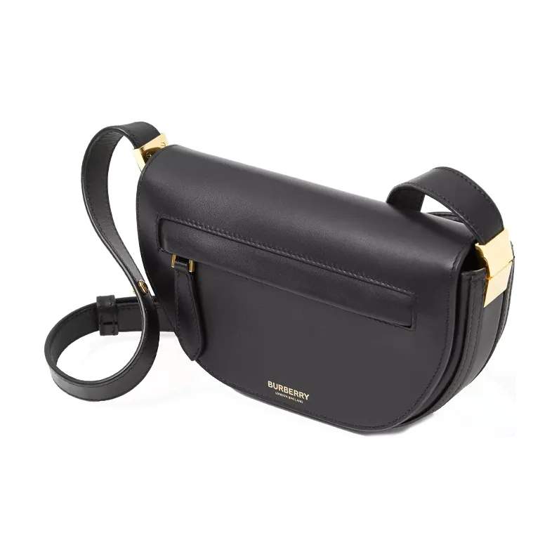Burberry Lambskin Shoulder Bag Crescent Bag Handbag Shoulder Bag Women's Black-1