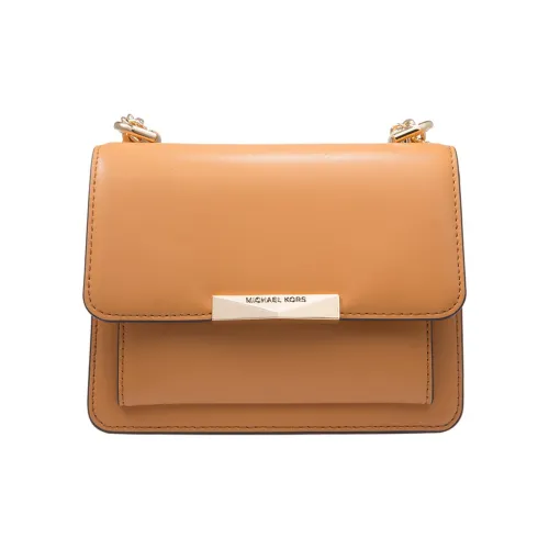 MICHAEL KORS Jade Cow Leather Shoulder Bag Crossbody Bag Regular Womens Light Orange/White