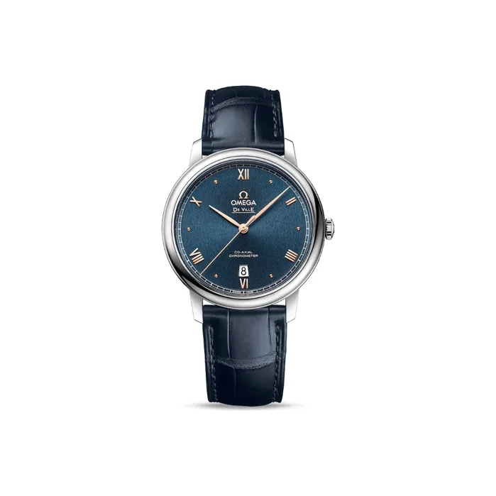 OMEGA Elegant Saucer Series Automatic Mechanical Movement Men's Watches Watch 39.5mm Blue Dial Stainless Steel Case-0
