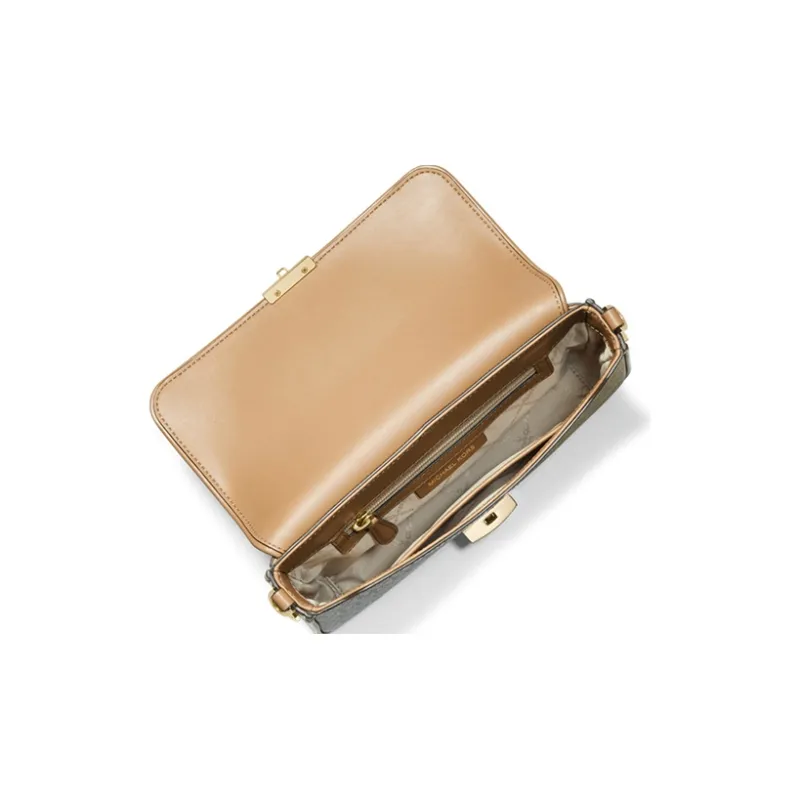 MICHAEL KORS Leather Baguette Bag Shoulder Bag Small Size Women's Vanilla White Multicolor-2