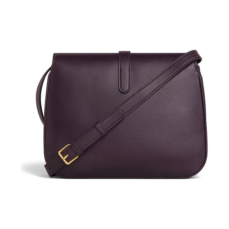 CELINE Tabou Smooth Cow Leather Handbag Shoulder Bag Crossbody Bag Medium Size Women's Dark Purple-2