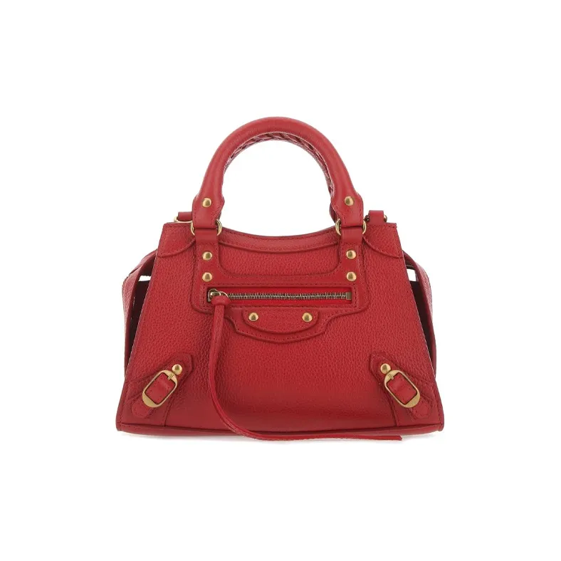 Balenciaga Leather Handbag One Shoulder Handbag Mini Women's Red-0