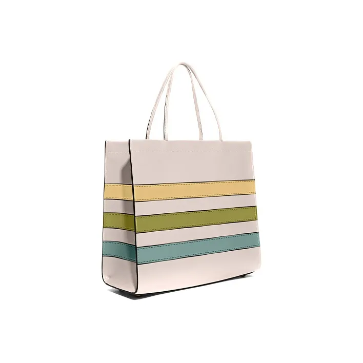 COACH Cashin Leather Tote Bag, Shopping Bag, Shoulder Bag, Handbag Tubas Women's Chalk White-1