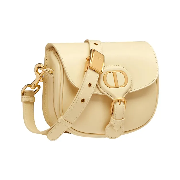 DIOR Bobby Smooth Finish Cow Leather Shoulder Bag Crossbody Bag Small Size Women's Light Yellow-2