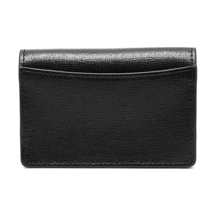 Furla Babylon Grained Leather Card Clip Zero Wallet Women's Black-1