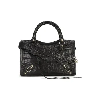 Balenciaga Cow Leather Crossbody One Shoulder Handbag Women's Black