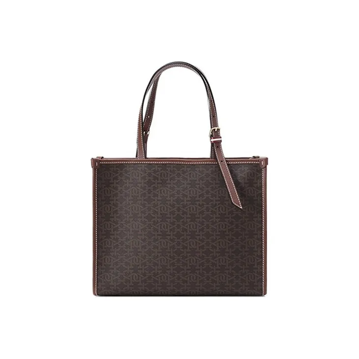 BALLY TPU Tote Portable Multi-Use Shopping Bag Combo Bag Shoulder Bag Women's Brown-4