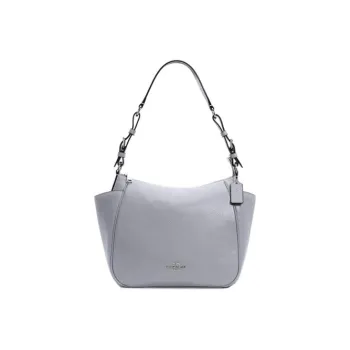 COACH Rori Leather Shoulder Bag Women's Gray
