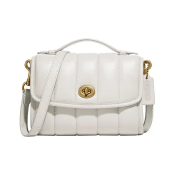 COACH Kip Nappa Leather Pillow Bag Handbag Shoulder Bag Crossbody Bag Small Size Women's Glacier White