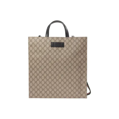 GUCCI Canvas With Leather Tote Bag, Shopping Bag, Shoulder Bag, Crossbody Bag, Handbag Regular Men's Ebony/Black