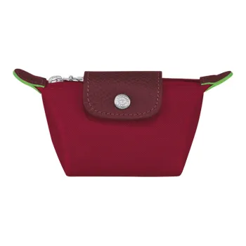 LONGCHAMP Le Pliage Green Canvas Made From Eco Friendly Material Dumpling Bag Coin Purse Mini Women's Red
