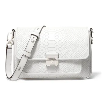 MICHAEL KORS Bradshaw Leather Shoulder Bag, Crossbody Bag Medium Size Women's White