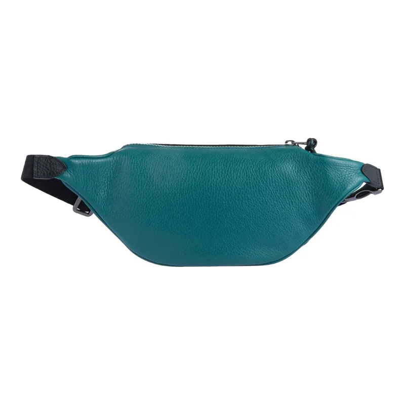 COACH Leather Canvas Fanny Pack Women's Blue Green-2