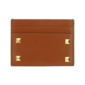 Valentino Cow Leather Card Holder Men's Brown