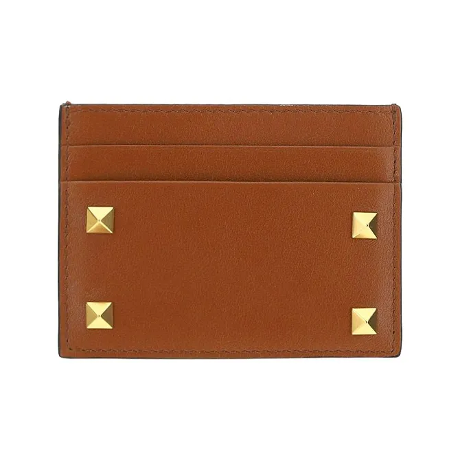 Valentino Cow Leather Card Holder Men's Brown-0