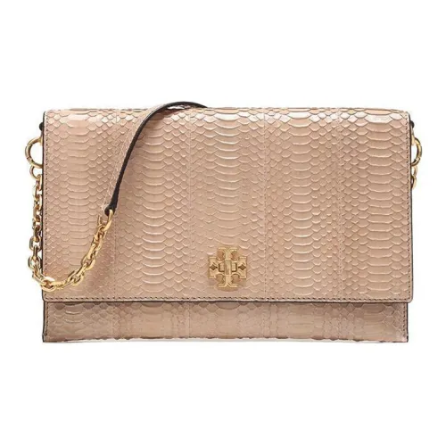 TORY BURCH Kira Leather Handbag, Shoulder Bag Women's Sand