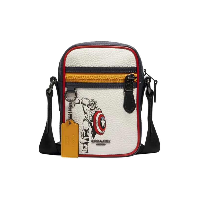 COACH MARVEL Collaboration Terrain Leather Crossbody Bag, Shoulder Bag Men's-0