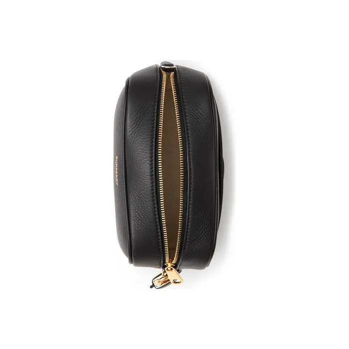 Burberry Grain Texture Leather Half Cube Bag Bowling Bag One Shoulder Crossbody Clutch Regular Men's Black-2