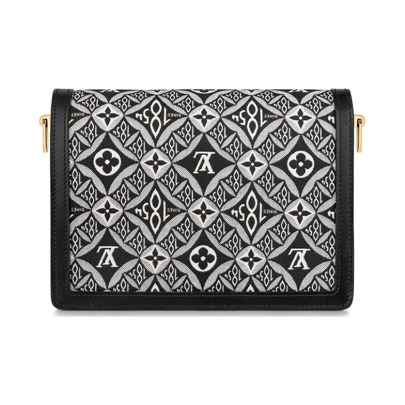 LOUIS VUITTON Dauphine Jacquard Textile Fabric With Cow Leather Trim Dafne Crossbody Bag, Shoulder Bag Women's Gray-2