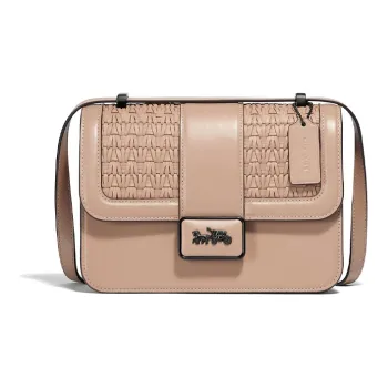 COACH Alie Cow Leather Small Square Bag Shoulder Bag Crossbody Bag Small Size Women's Taupe