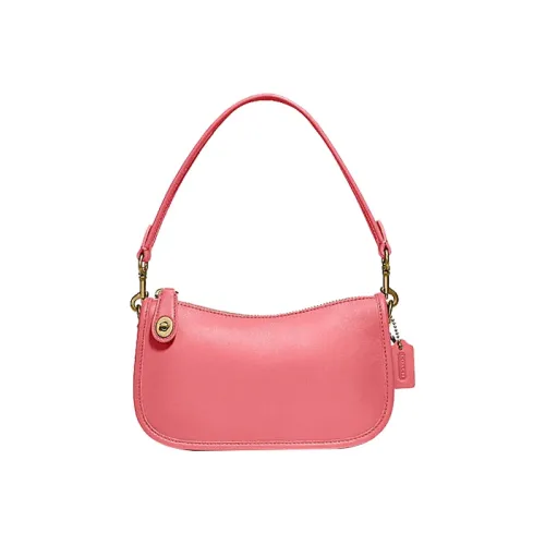 COACH Swinger Leather Portable Crossbody Bag Shoulder Bag Mahjong Women's Pink