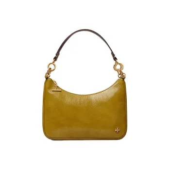 TORY BURCH Leather Patent Leather New Moon Shoulder Bag Women's Sweet Pear Yellow