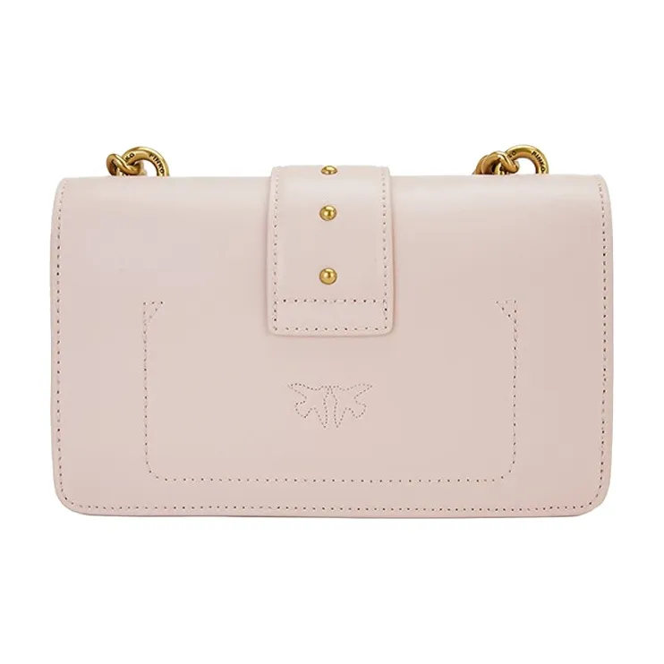 PINKO Cow Leather Swift Bag Crossbody Bag Shoulder Bag Women's Pink-4
