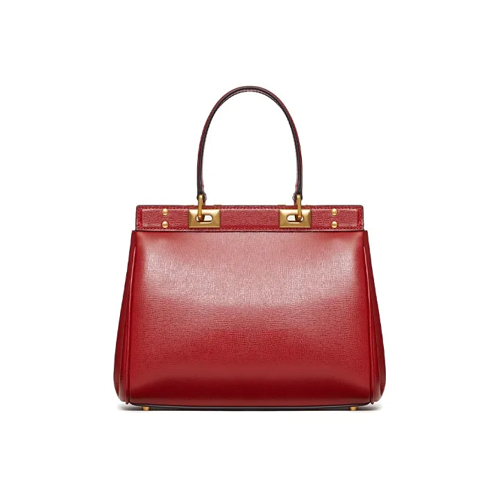 Valentino Calfskin Handbag Medium Size Women's Red-3